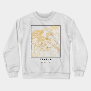 HAVANA CUBA CITY STREET MAP ART Crewneck Sweatshirt